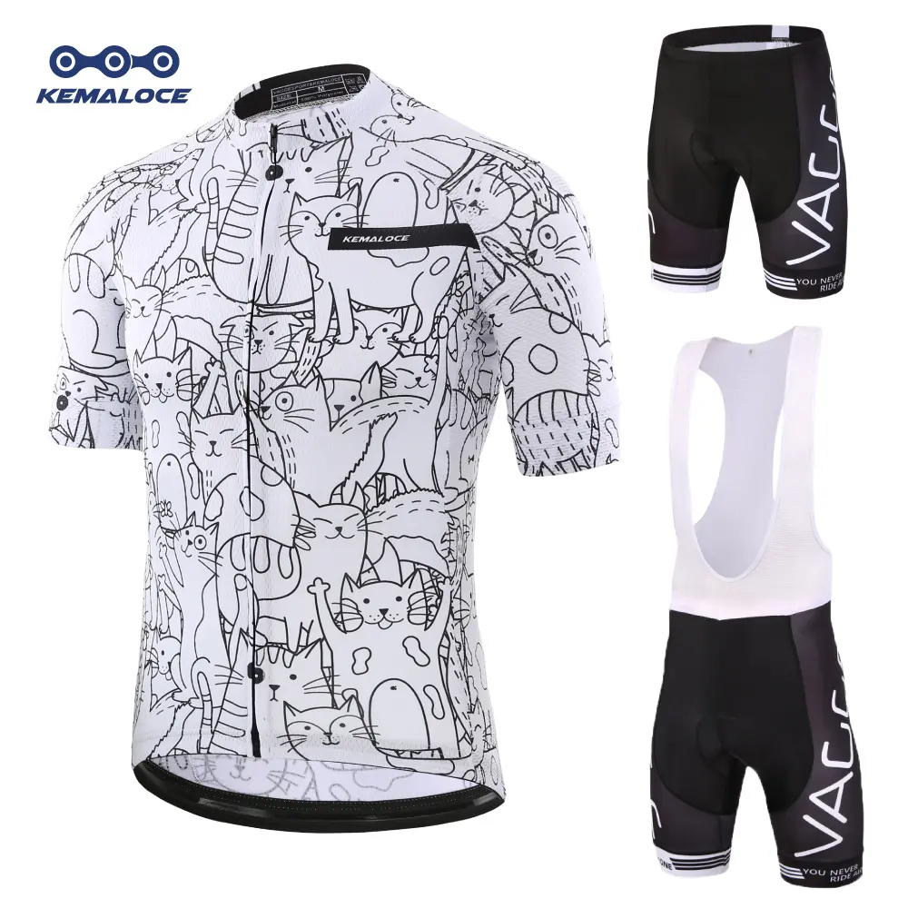 White Funny Cycling Jerseys,Custom Sublimation Cycle Short,Fashion Bike Clothing Newest Short Sleeve Bicycle Kit