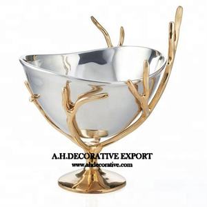 Bol de service de Fruits de Branches d'arbre pour centres de Table bol de service martelé or/or Rose bol de fleurs en métal de haute qualité - Product Image 5