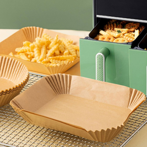 Revestimiento de papel desechable para freidora de aire para <span class=keywords><strong>Ninja</strong></span> Dual <span class=keywords><strong>Airfryer</strong></span>, accesorios rectangulares para freidora de aire, revestimiento de papel a prueba de agua a prueba de aceite - Product Image 2