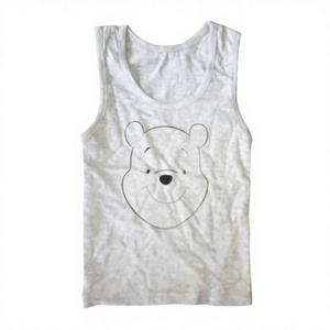 Débardeur en coton biologique OEM pour enfants, confortable, imprimé, design mignon, boutique, en coton de bambou, grande taille, unisexe, tricoté - Product Image 1