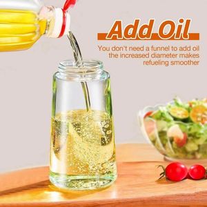 Dispensador de Aceite de Oliva 2 en 1, Botella de Vidrio Premium de 470 ml, Reutilizable, Resistente a Fugas, Portátil, Solo para Lavado a Mano, para Cocinar - Product Image 5