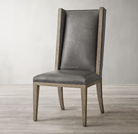Chaise à dossier haut de style moderne des années 1950 de la dynastie Sassanide, chaise de salle à manger en cuir Ames
