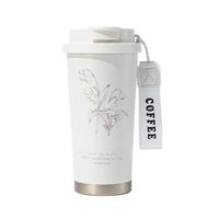 Bouteille isotherme en acier inoxydable 316 avec motif Muguet, double usage, avec paille, pour le bureau, les voyages, ou comme cadeau