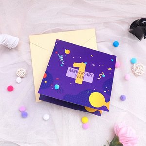 การ์ดขอบคุณงานแฮนด์เมดสำหรับวันครบรอบการทำงาน 3 มิติ 1 ปี พร้อมการตัดแบบไดคัท พิมพ์เคลือบด้าน ดีไซน์ทันสมัย ทำจากกระดาษ - Product Image 4