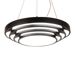 Lustre LED blanc 3500K blanc chaud en acier inoxydable à fixation au plafond, dimmable, protection oculaire, pour salon, corps doré - Product Image 4