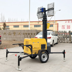4 Işıklı Dizel Jeneratörlü 4x400W Mobil Işık Kuleleri Hidrolik Teleskopik Direkli Portatif Dış Mekan Aydınlatma Kulesi - Product Image 5