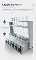JC ZL500 500ml 6 Unit Multifunction Distillation Apparatus PLC Ctrl IR Heating Steam Kjeldahl Fractional Vacuum Equipment