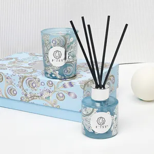 Aroma profumato candele piccolo Set di Reed diffusore e Set di candele per la casa profumo di latta regalo Set di cera di candela di soia