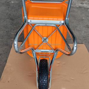Carriola con Ruote in Gomma per Lavori Pesanti, Vasca in Plastica da 90L, Pneumatici in Schiuma PU, Attrezzi da Giardino e Costruzione - Product Image 3