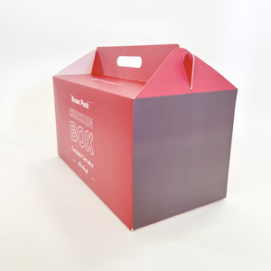 Contenedor de comida rápida de papel con logotipo impreso personalizado, embalaje coreano, <span class=keywords><strong>pollo</strong></span> fritado, con mango, venta al por mayor - Product Image 5