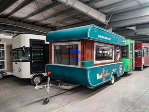 Carrito Móvil de Café para la Venta Ambulante, Carros de Comida para Negocio, Remolque de Comida con Estufa y Mesas en el Interior - Product Image 5