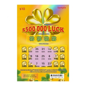 Billets de loterie à gratter à impression numérique, motif trèfle à quatre feuilles, numéro gagnant Lucky Jackpot - Product Image 3