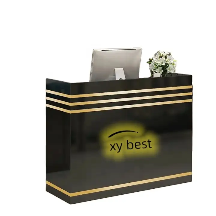 Özel Logo ile XY en iyi küçük ahşap ön resepsiyon masaları-ödeme sayacı ticari mobilya