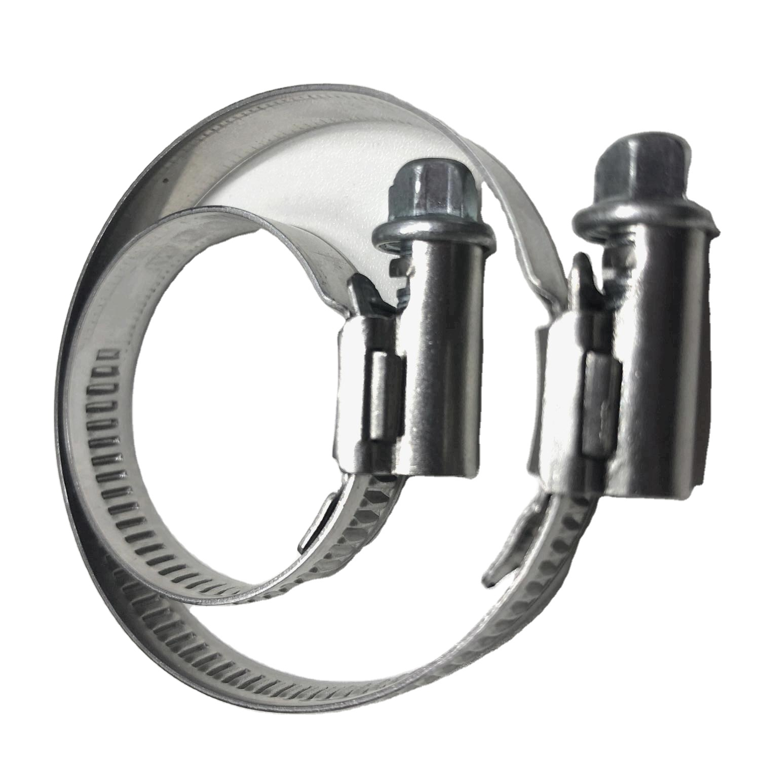 Шланговый зажим с тиснением немецкого типа без сварного корпуса