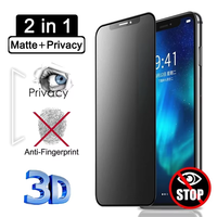 Protection d'écran anti-espion mate à 28 degrés pour iPhone 16 Pro Max, verre trempé multifonctionnel pour iPhone 15 Plus 17 Air