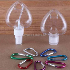 Desinfectante de manos con gancho portátil, líquido de lavado/desinfectante con alcohol, 30ml, 50ml, mosquetón para mascotas, botella transparente de plástico con forma de amor y corazón - Product Image 2