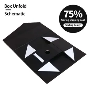 Роскошный картонный складной набор для упаковки вина в виде черной книги оптом подарочные бумажные коробки с магнитной застежкой