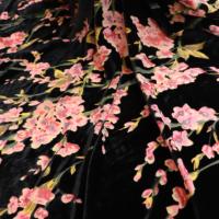 Juhao Fabricant Personnalisé de Haute Qualité Noir Fleur Stretch Imprimé Confortable Tissé Nylon Burnout Velours Tissu pour Vêtements