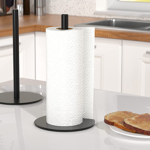 Porte-rouleau de papier noir sur pied pour comptoir de cuisine - Product Image 2