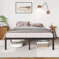 Cadre de lit double noir pour enfants, lit plateforme de luxe taille king