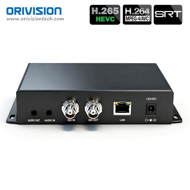 ORIVISION Professional H.265 3G-SDI Video Encoder with OLED Display & SDI Loopout Low Latency SRT RTMP IPTV Encoder