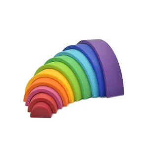 9 Miếng Khối Xếp Chồng Thực Phẩm Sáng Tạo Khối Xếp Chồng Cầu Vồng Cầu Vồng Montessori Khối Xếp Chồng - Product Image 5