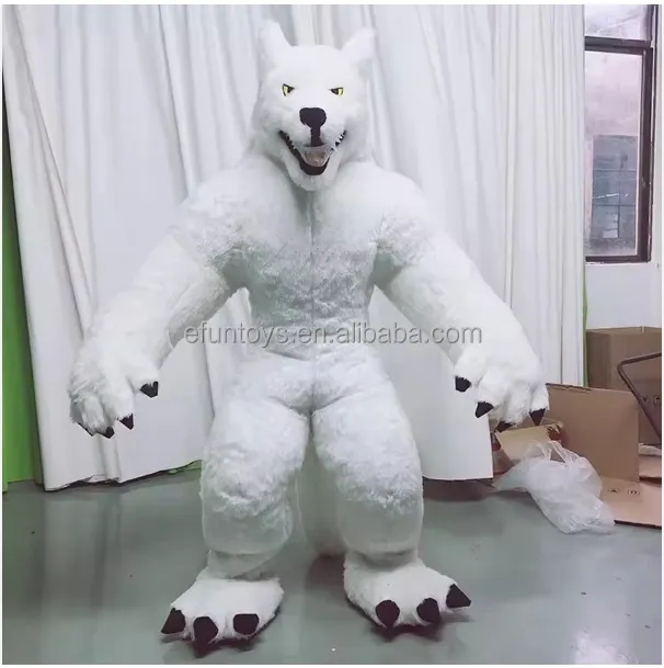 Efun 2m 2.6m Costume de mascotte loup gonflable personnalisé Cosplay tenues de dessin animé costume de marche à vendre