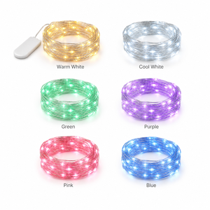 Luci a Cascata Fatate, Confezione da 12, Ricaricabili a Batteria, Classificazione IP44, 4M, Luci a Tenda <span class=keywords><strong>LED</strong></span> AC, 10 <span class=keywords><strong>LED</strong></span> <span class=keywords><strong>per</strong></span> Tutte le Feste e Festival - Product Image 2