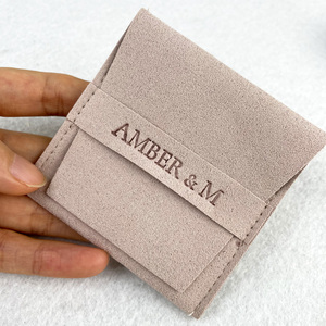 Strong Jewelry protection Ability Custom Packaging for Jewelry With Emboss logo Microfiber <b>Envelope</b> Jewelry Pouch Bag - Product Image 1