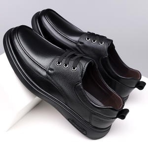 Chaussures en cuir pour hommes, style automne, en cuir de vachette première couche, chaussures décontractées pour hommes, chaussures à semelle épaisse haut de gamme pour hommes - Product Image 1