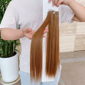 High Quality Synthetic Hair Extensions Strawberry Blonde Long Lasting 100g Straight Hair Weaving for African Women