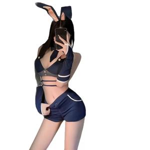 Ensemble de bodys sexy grande taille pour femme, soutien-gorge sans bretelles en dentelle, respirant, brodé, en tissu résille peigné, tricoté ajouré, tentation - Product Image 5