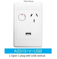 YUHE Prises murales doubles standard australien avec interrupteurs PC et ports de charge USB 10A 250V 4 prises blanches Installation facile