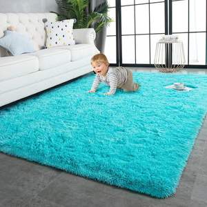 Alfombra plegable de lana de seda más popular de Amazon, alfombra teñida para sala de estar, alfombra gruesa de pelo largo para suelo de felpa, PUF elegante - Product Image 6