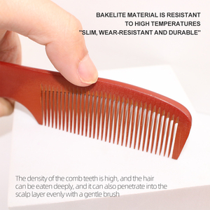 Peignes <span class=keywords><strong>MJ</strong></span> Highlights faits à la main en bois, antistatiques, à dents fines en plastique, de qualité supérieure, professionnels, classiques, pour le tressage et le coiffage - Product Image 4