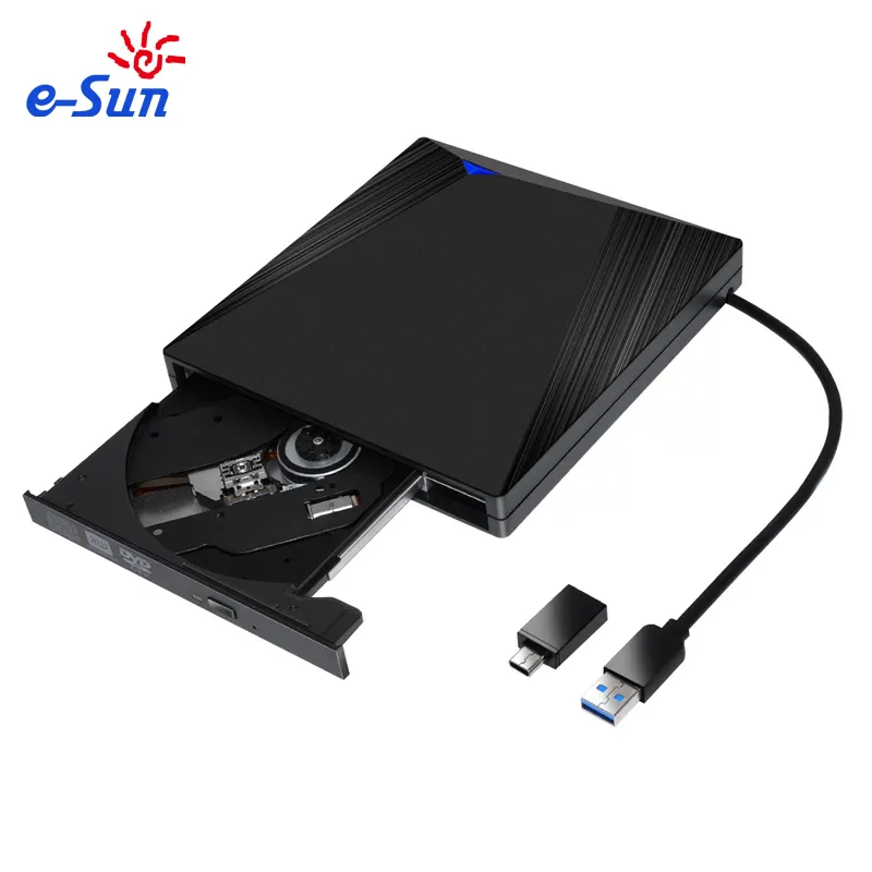 E-sun-grabador de DVD y CD óptico externo, USB 3,0, tipo C, RW