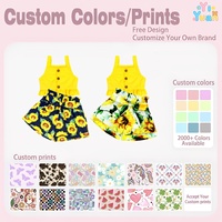 Parfait pour les Journées Chaudes et Ensoleillées d'Été : Ensemble Deux Pièces pour Filles avec Haut Cami à Col Carré et Short à Motifs Tournesols, Personnalisable