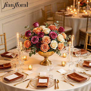 Composizioni Floreali di Lusso per Matrimoni, Rose di Seta all'Ingrosso per Bouquet da Sposa, Fiori Artificiali per San Valentino - Product Image 4