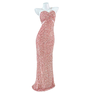 Nouvelle <span class=keywords><strong>robe</strong></span> de soirée <span class=keywords><strong>longue</strong></span> sirène <span class=keywords><strong>rose</strong></span> scintillante à paillettes et cristaux sans bretelles pour princesse 2025 - Product Image 6