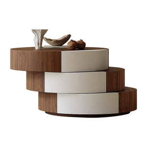 Designer creativo impiallacciatura di noce tavolino per <span class=keywords><strong>la</strong></span> casa piccolo appartamento vernice rotante tavolo centrale per il soggiorno - Product Image 6