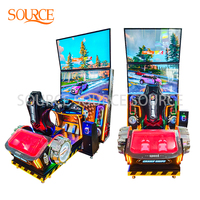 Console de jeu de course à double écran ultra-large de 65 pouces, à monnayeur, simulation dynamique de luxe, en anglais