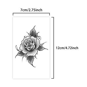 Tatouage temporaire <span class=keywords><strong>simple</strong></span> à la rose, tatouage semi-permanent, imperméable, dure 2 semaines, tatouage réaliste à base de plantes pour le bras et le corps - Product Image 2