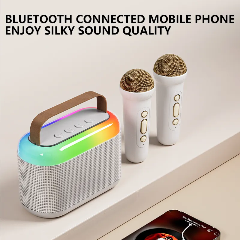 Y3 Sound Speaker Portable Bluetooth Speaker Microphone Set Colorful Light Bluetooth Speaker With Home Karaoke Machine