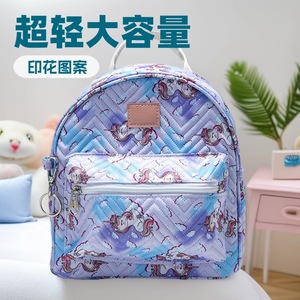 <b>Mini</b> <b>Backpack</b> Women PU Quilted Cartoon Print Adjustable Strap 7 Inch Water Resistant All Seasons Korean Style - Product Image 5