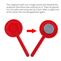 Pagaie Magique Classique en Plastique – Accessoire de Magie pour Magiciens – Magie de Près avec Pièces Apparaissantes – Instructions Incluses