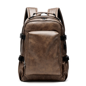 Sac à dos de loisirs et de voyage pour <span class=keywords><strong>homme</strong></span>, style européen et américain, en <span class=keywords><strong>cuir</strong></span> PU, pour ordinateur portable, idéal pour les affaires et les étudiants - Product Image 1