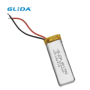 Lipo battery cell 601752 3.7v 500mah rectangle rechargeable lithium polymer battery for smart watch