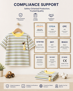 T-shirt à manches courtes pour garçons, imprimé girafe rayée, en coton mélangé doux et respirant, décontracté pour le quotidien - Product Image 6