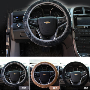 Plush Steering Wheel Cover 38cm Diameter Winter Warm Solid Color Car Accessory - Product Image 2