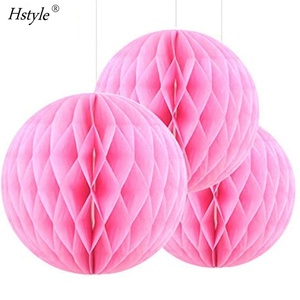Quả Cầu Giấy Tổ Ong 6Inch Dùng Để Trang Trí Tiệc, Bộ 3 Quả Cầu Giấy Tổ Ong Màu Hồng Dùng Để Trang Trí Tiệc <span class=keywords><strong>SD006</strong></span> - Product Image 1